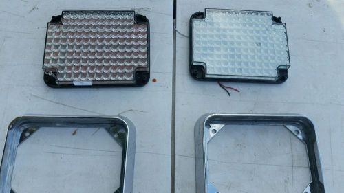code 3 pse set of 2 prizim 7x9 led light heads with chrome bezels and rubber gas