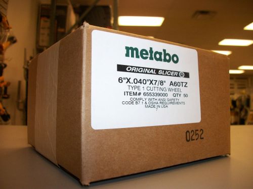 METABO 55339 SLICER WHEELS BOX OF 50 6&#034; X .040 X 7/8 FREE SHIPPING USA  ZIRC
