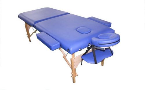 84&#034;L Deluxe Blue Portable Massage Table Facial SPA Bed Tattoo Message Bed w/Bag