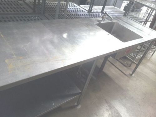 Table with sink right side  / 141&#034; x 30 x x 36&#034;h all stanless-steel for sale