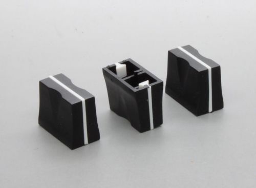 10 x Black Slide Potentiometer Mixer Fader Knob 18mmLx10mmW for 4mm Shaft