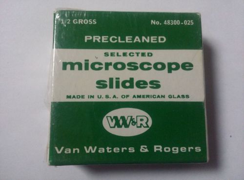 Vintage Van Waters &amp; Rogers Precleaned Microscope Slides No. 48300-025