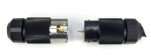 Hubbell CS-8365L &amp; CS-8364L Twist Lock 50A 250V 3? 4 Wire plug Connector pair