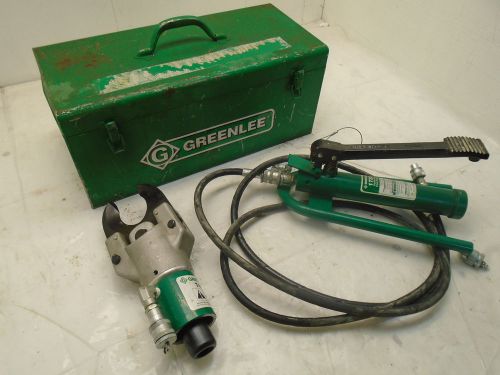 Greenlee1725hydraulic foot pump hydraulic 746 cable cutters and tool box for sale