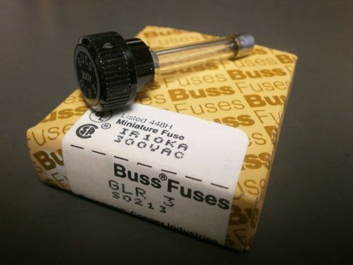 5pk bussmann glr3 300v 3.0a fast acting fuse for hlr holders, fixed cap, glr-3 for sale