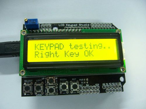 Yellow backlight 1602 lcd board keypad shield for arduino lcd duemilanove robot for sale
