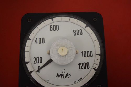 Crompton Amperes panel meter 0-1200A 077-08 Gauge AA-LSSU 5A range