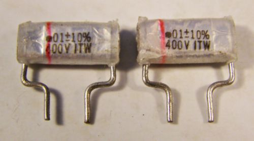 4 ITW Paktron  .01uf 400V Poly Film and Foil Capacitors +/-10% NOS Vintage