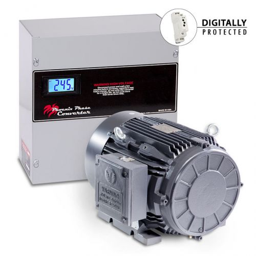 10 hp rotary phase converter - tefc, voltage display, industrial grade - pc10nlv for sale
