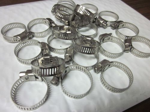 20pc 1&#034; clamp stainless steel hose clamps 5/8&#034; - 1&#034; goliath industrial tool for sale