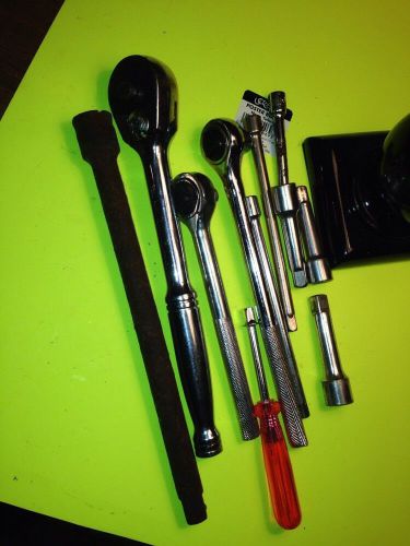 Misc Tool Lot Ratchets Extensions Spinner Handle 1/2 Dr 3/8 Dr 1/4 Dr