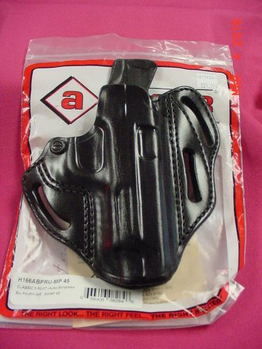 Aker Classic 3 Slot (Auto) Strapless Holster in Black Leather for MP 45