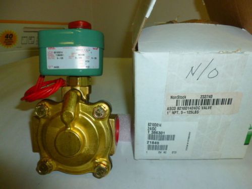 Asco 1&#034; 8210D014 8210D14 norm open 5-125 air/water/lt oil valve 24 vdc B208