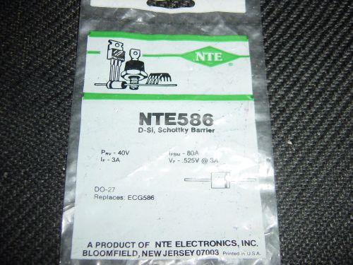 NEW NTE586 SCHOTTKY BARRIER RECTIFIER DIODE ECG586