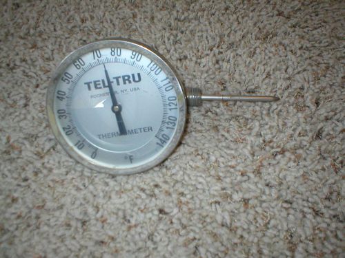 Tel-tru 0-140 degrees f thermometer temperature gauge 5&#034; face with flexible stem for sale