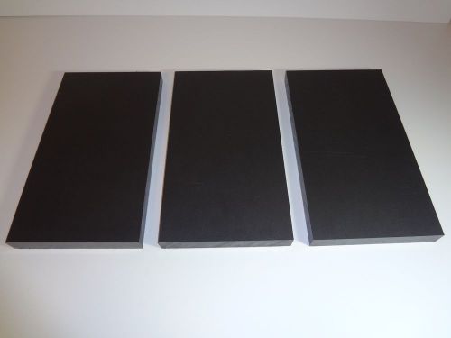 1&#034; Black King StarBoard HDPE Plastic Sheet - 7&#034; X 12 3/4&#034; - Lot of 3 Pieces