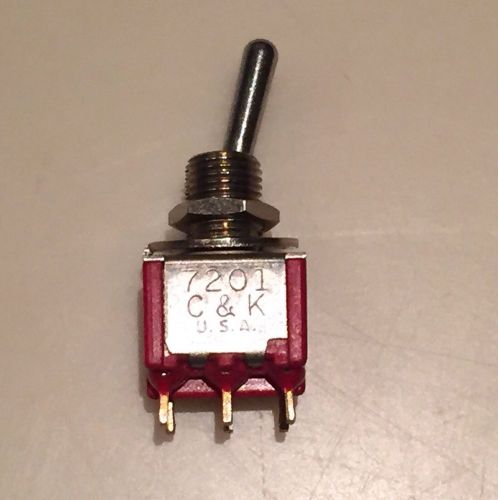 C&amp;K 7201 MINIATURE TOGGLE SWITCH DPDT ON - ON 2A-250VAC 5A-120VAC LOT 5 USA NEW