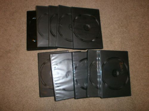 Lot of 5 Black DVD Cases for Single DVD  With Clear Sleeve Pocket in Front