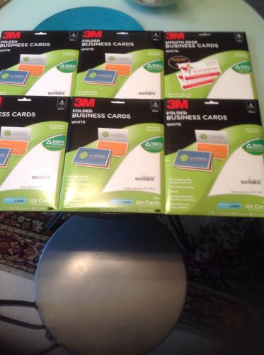 New lot of 5, laser business cards printer paper, 3 m folded 2 sided white,