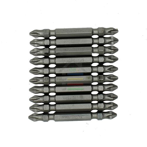Anti slip electric screwdriver bits ph2 65mm hex shank double side 10 pc for sale