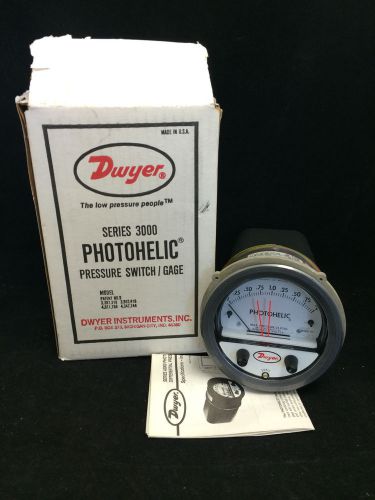 Dwyer series 3000 photohelic pressure switch gage model 3000-00-tp nib! for sale
