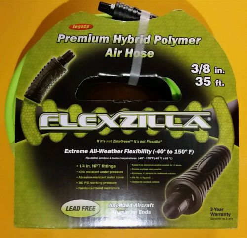 Legacy 3/8&#034; flexzilla premium hybrid polymer air hose 300psi 35&#039; won&#039;t kink new! for sale