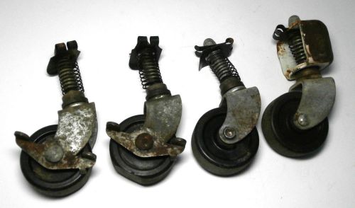 Lot of Four (4) Vintage Wringer Washer Caster Wheels 2 with Locks/2 Non Locking