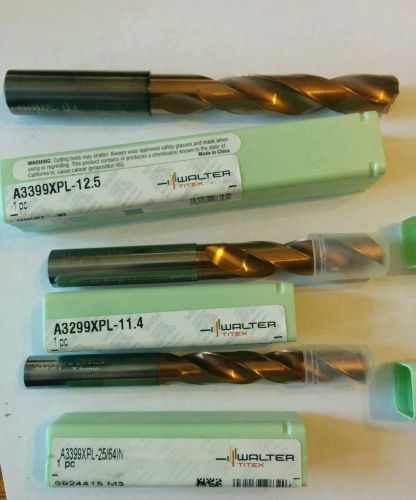 Lot of 3, Walters Carbide Drill A3299XPL &amp; A3399XPL