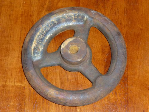 Vintage cast iron hand wheel/pulley/ hand crank 6&#034; industrial machine steampunk for sale