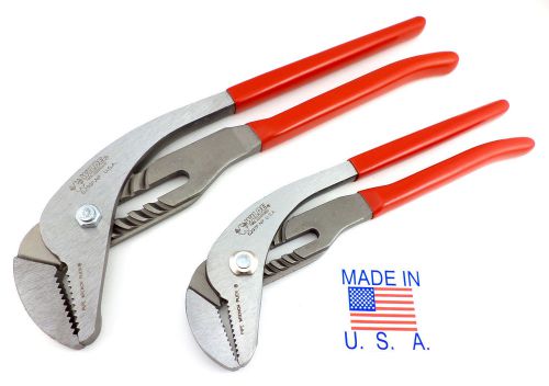 Wilde Tool 2pc Large Pipe Wrench Plier Set 10&#034; &amp; 12” MADE IN USA Forged Pliers