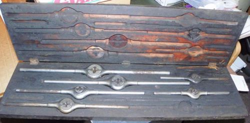 WILEY RUSSELL MFG CO. TAP &amp; DIE SET Orig WOOD BOX 37&#034; GREENFIELD~INCOMPLETE