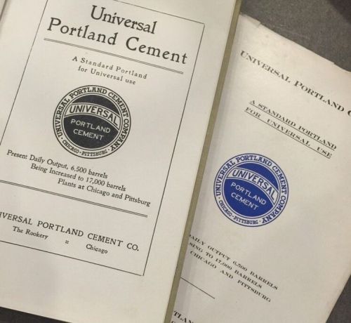 1906 Universal Portland Cement Concrete Construction Antique Handbook Book