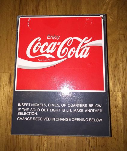 Coca~cola drink vending machine metal name plate for sale