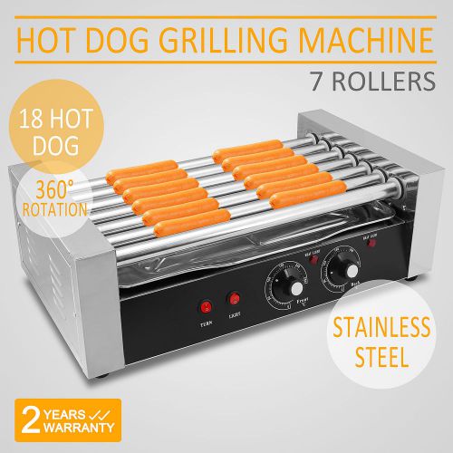 7 ROLLER 18 HOT DOG GRILLING MACHINE SEVEN ROLLERS POPCORN ROLLING WISE CHOICE