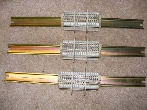 LOT OF NEW/OLD STOCK (3) DIN RAILS WITH 18 TERMINAL BLOCKS ON EACH....
