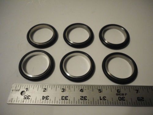6 Piece Lot of High Vacuum NW/KF40 Centering Rings w/ O-Rings