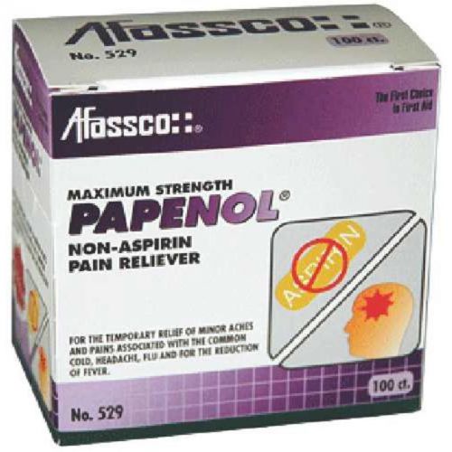 Papenol Non-Aspirin 100 Per Box Afassco First Aid 529