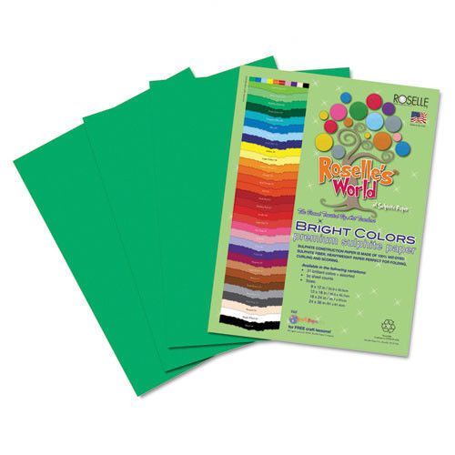 Roselle Premium Sulphite Construction Paper (50 Pack) Holiday Green 18 x 12