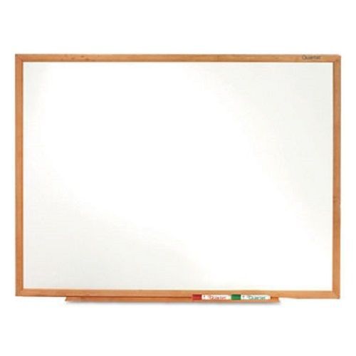 Classic Melamine Whiteboard, 96 x 48 - Oak Finish Frame Office AB951699
