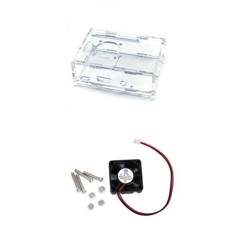 Clear Shell Case Box Fixed Lid+5V Cooling Fan for Raspberry Pi B+/Raspberry Pi 2