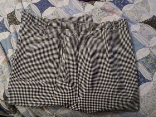 NEW Cintas Black And White Checkered Chef Cook Kitchen Pants Size 26 Women