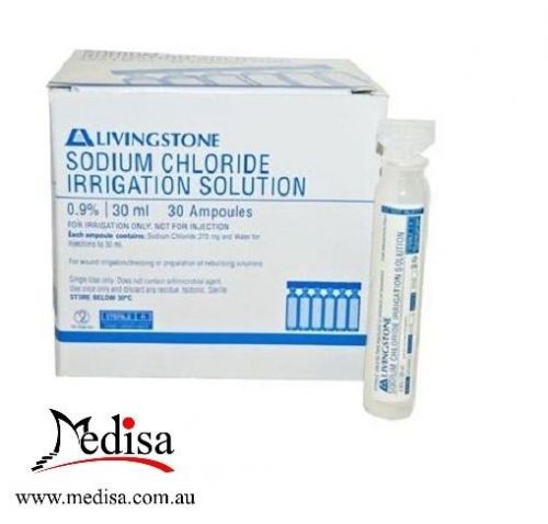 Sodium Chloride Irrigation Solution 0.9%, Sterile 30 ML, Pkt of 30 Ampoules