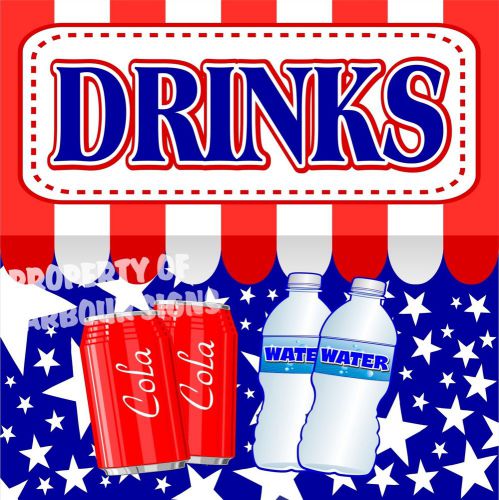 Drinks Decal 14&#034; Cold Soda Water Concession Food Truck Restaurant Vinyl Stickers