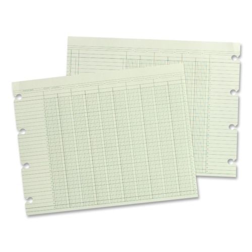 Wilson Jones Regular Ledger Sheets - 9.25&#034; X 11.88&#034; Sheet Size - Green - 100 /