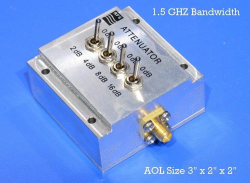 RF Attenuator 10KHZ to 1.5 GHZ Switched step attenuator  2 4 8 16 Db positions