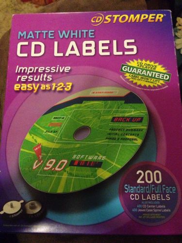 Avery 200 Labels Matte White CD Labels for cd Stomper Pro