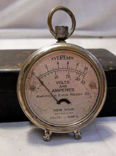 vint. 1910 american EVER READY eveready CO. VOLTS AND AMPERES GUAGE
