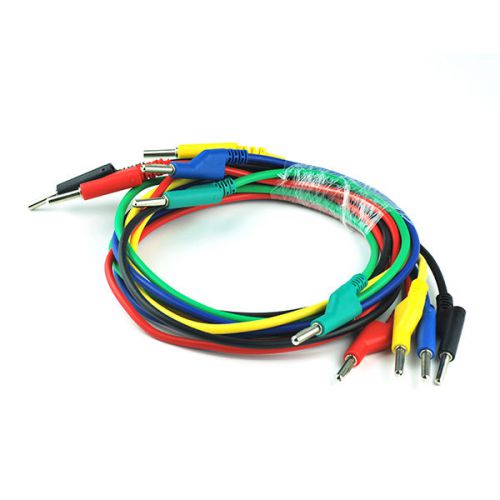 5pcs Silicone 1500V 15A Banana to Banana Plugs Test Probe Leads Cable 5 Colors