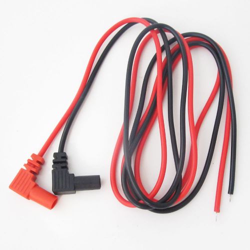 5sets injection insulation 90°banana plug pvc test cable for multimeter r+b for sale