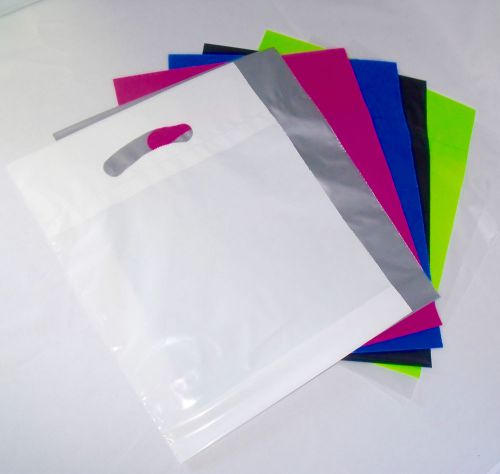 16&#034;x18&#034; x4&#034; Plastic Merchandise Shopping BAG w handle Choose from 5 colors 25 PC